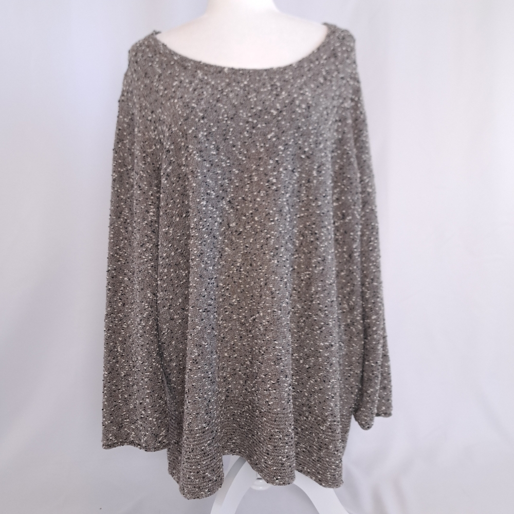 Coldwater Creek Nubby Gray Tunic Sweater
